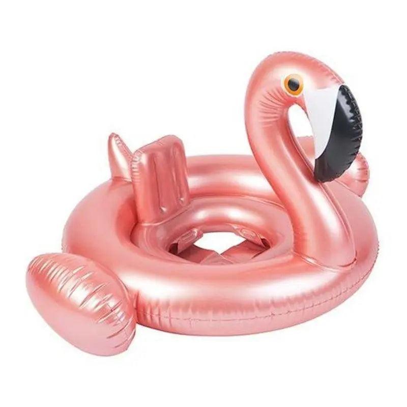 Bouée Bébé Flamant Rose Dorée Siège Sécurisé Piscine - Bouée Licorne