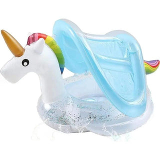 Bouée Bébé Licorne avec Pare Soleil - Boueelicorne.com
