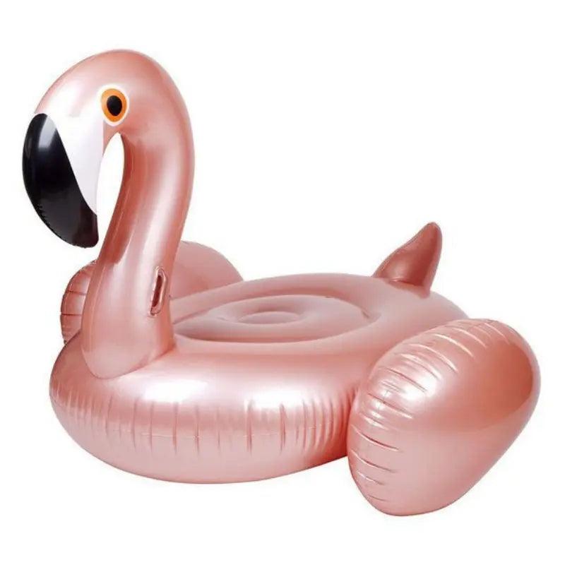 Bouée Flamant Rose Dorée Géante Gonflable Piscine - Bouée Licorne