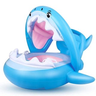Bouée Requin Bébé avec Pare-Soleil Siège Sécurisé Piscine - Bouée Licorne