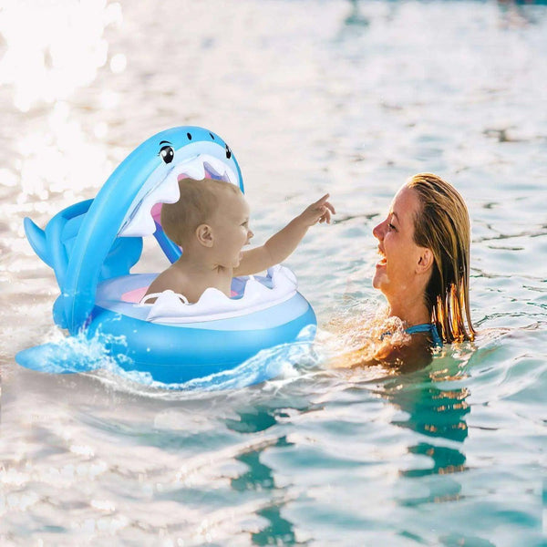 Bouée Requin Bébé avec Pare Soleil - Boueelicorne.com