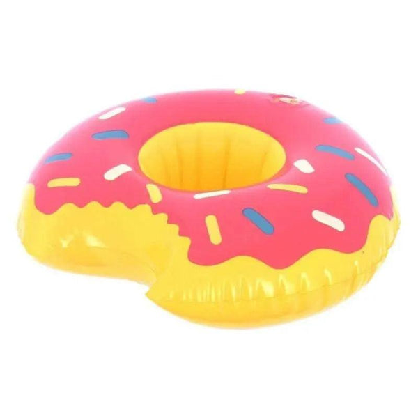 Porte verre gonflable donuts fraise piscine - Bouée Licorne