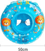 Blue lion baby seat float dimensions: 20 in diameter, 8.7 in seat opening